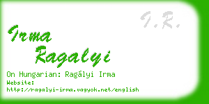 irma ragalyi business card